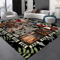 Vintage Jungle Floral Area Rug 3x5ft, Tropical Leaf Print Low Pile Carpet, Washable Non-Slip & Soft Mat for Bedroom, Living Room, Dining Room, Playroom