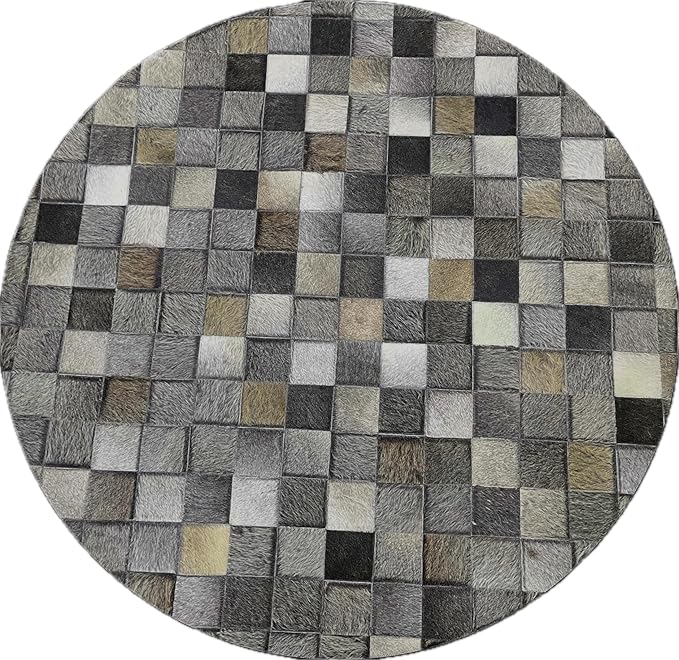 Round Area Rug – Soft Modern Carpet for Living Room, Bedroom, Entryway – Non-Slip Durable Floor Mat for Home Décor (Grey_5X5)