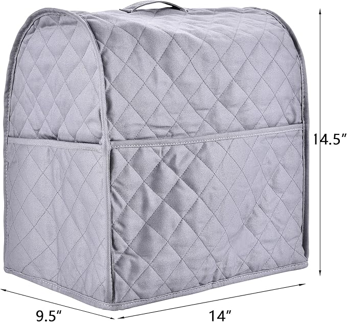 Stand Mixer Cover compatible with Kitchenaid Mixer, Fits All Tilt Head & Bowl Lift Models,Pure Cottot,Fine, Soft, Not Easy to Fade, Not Easy To Pilling (Grey, Fits for 4.5-Quart and All 5-Quart)