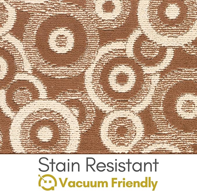Custom Size Brown Hallway Runner Rug | Cut to Length 2'3" x 8' (Runner) | Non-Slip & Machine Washable | REMNAZ