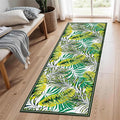 Green Botanical Tropical Leaves Rug 2.6x10ft - Non-Slip Washable Runner, Soft Durable Floor Mat for Hallway, Kitchen, Bedside, Entryway Home Decor