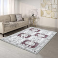 Fame Living Faded Oushak Rug, Turkish Vintage Floral Pastel Large Oversized Area Rugs for Living Room Dining Bedroom Kitchen Bathroom Nursery (848CrRd, 5' x 6'9")