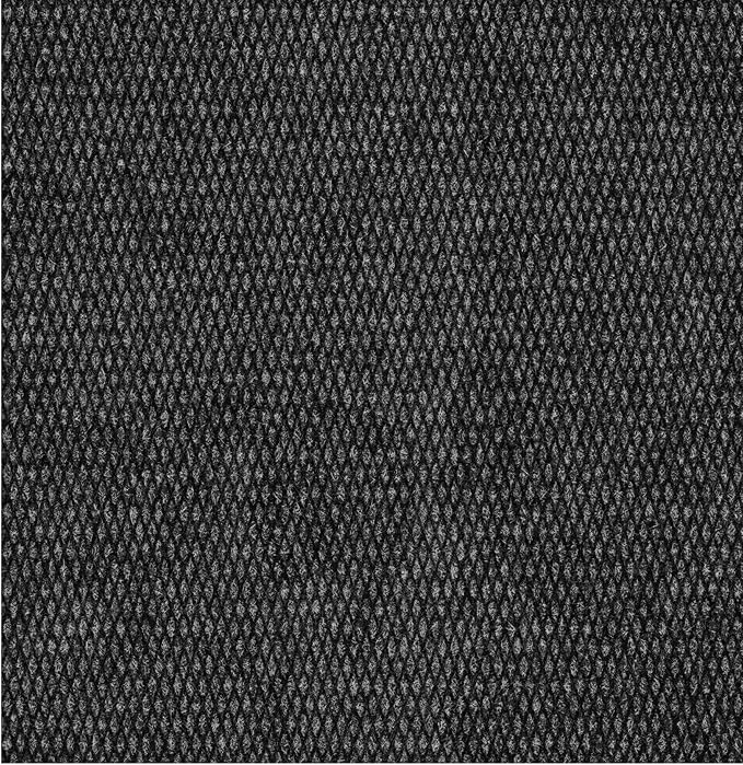 Ottomanson Commercial Scrape Rib Entry Mat – Heavy Duty Ribbed Floor Mat for High Traffic – Non Slip Rubber Back, Waterproof – Indoor Outdoor Use for Offices, Schools, Lobbies, 2' x 18', Black