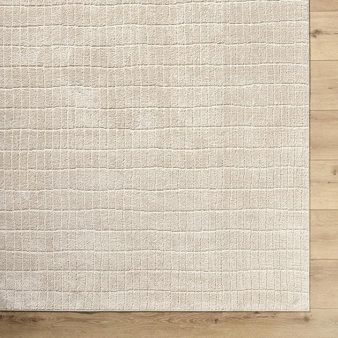 Livabliss x Our PNW Home Cascade Minimalist Striped Area Rug, 6'7" x 9', Light Brown