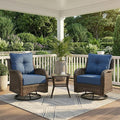 Patio Furniture Set, High Back Swivel Chairs, Weather Resistant Olefin Fabric