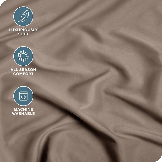 Bare Home Fitted Bottom Sheet Twin Size - Premium 1800 Microfiber - Ultra-Soft Hotel Luxury - Deep Pocket - Durable and Long Lasting (Twin, Taupe)