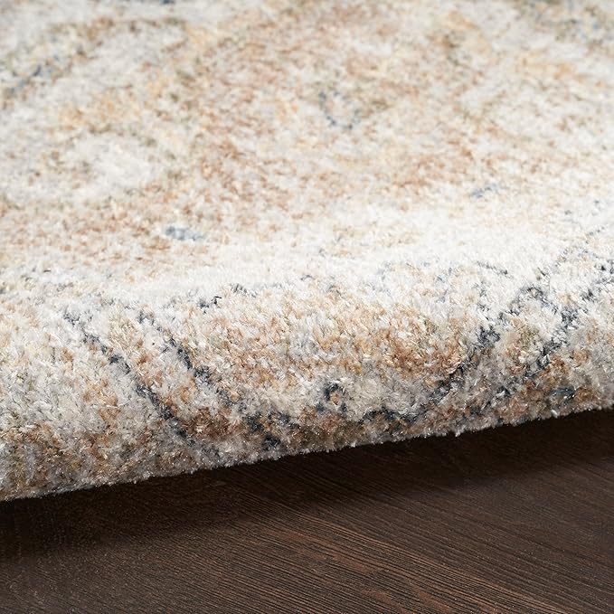Nourison Home Astra Machine Washable Beige 4' x 6' Area Rug - Easy Clean, Non Shedding, Bed Room, Living Room, Dining Room, Kitchen (4' x 6')