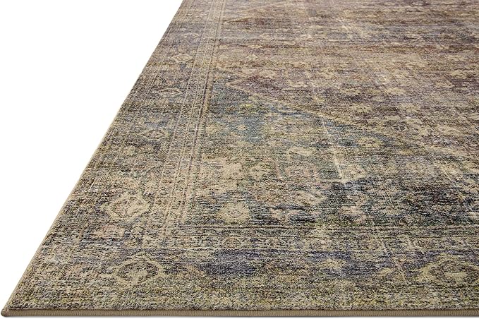 Loloi Amber Lewis Morgan Collection MOG-05 Spice/Lagoon 5'-0" x 7'-0" 38" Thick Area Rug feat. CloudPile, Neutral, Room Décor, Vintage Inspired, Livingroom, Bedroom, Dining Area
