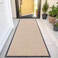 OLANLY Front Door Mat Indoor Outdoor Entrance, Waterproof Heavy Duty Doormat, Fade Resistant, Low Profile, Easy Clean Patio Porch Welcome Floor Mats for Entry, 47x23, Beige