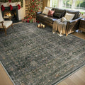 MontVoo-Vintage Area Rug 5X7 Green Rugs for Living Room-Soft Distressed Printed Rugs for Bedroom-Non Slip Carpet-Machine Washable Rug for Dining Room Living Room Bedside Office