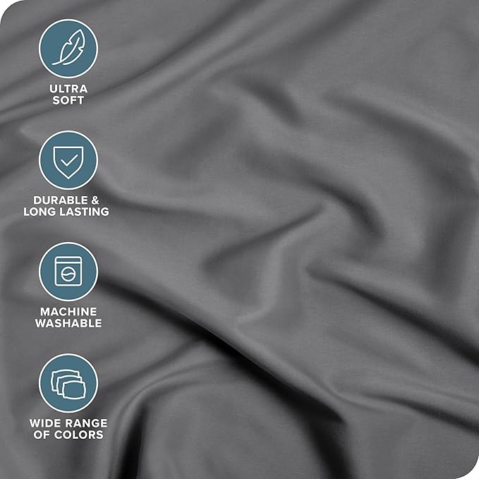 Bare Home 5-Pack Fitted Bottom Ultra-Soft Sheets King - Premium 1800 Ultra-Soft Wrinkle Resistant Microfiber - Deep Pocket (King, Grey)
