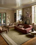 Loloi Leanne Ford Craven Collection CVN-01 Light Olive/Oatmeal 9'-3" x 13' Area Rug Geometrical, Patterned, Neutral, Living Room, Bedroom, Dining Room