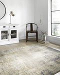 Loloi Teagan Collection TEA-08 Ivory/Mist 2'-8" x 4' Accent Rug, Large, Soft Neutral Rug, High-Traffic for Living Room, Bedroom, Home Office, Dining Area