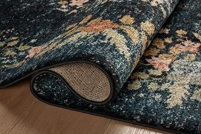 Loloi Rifle Paper Co. Laurel Collection LAU-01 Dark Navy 9'-2" x 12'-2" Area Rug