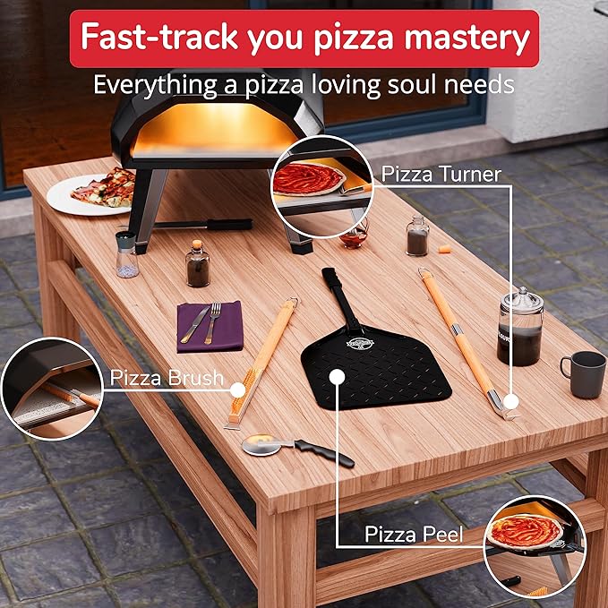 Senwosa Pizza Turner Fork & Bubble Popper Extra Long