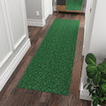 Ottomanson 4' x 6'6" Mud Mat Area Rug Scraper Carpet - Non-Slip, Dirt Trapping for Indoor & Outdoor Use - Ideal for Entryway, Garage, Kitchen, Patio & High-Traffic Areas, Green
