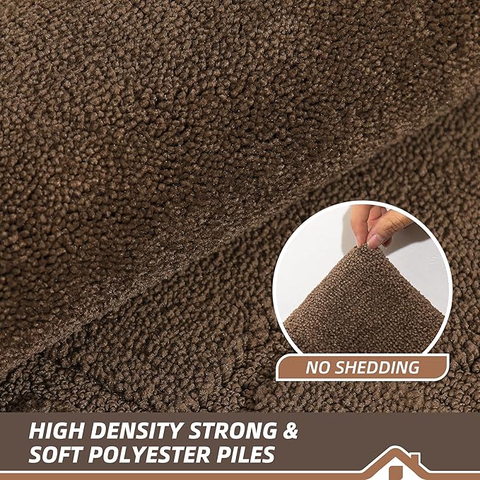 BEQHAUSE Door Mat 24" x 36", Non-Slip Door Mats Indoor Entryway Rugs Washable Low-Profile Absorbent and Stain Resist Floor Mats, Dog Door Mat for Front Back Door, Muddy Wet Shoes & Paws, Brown