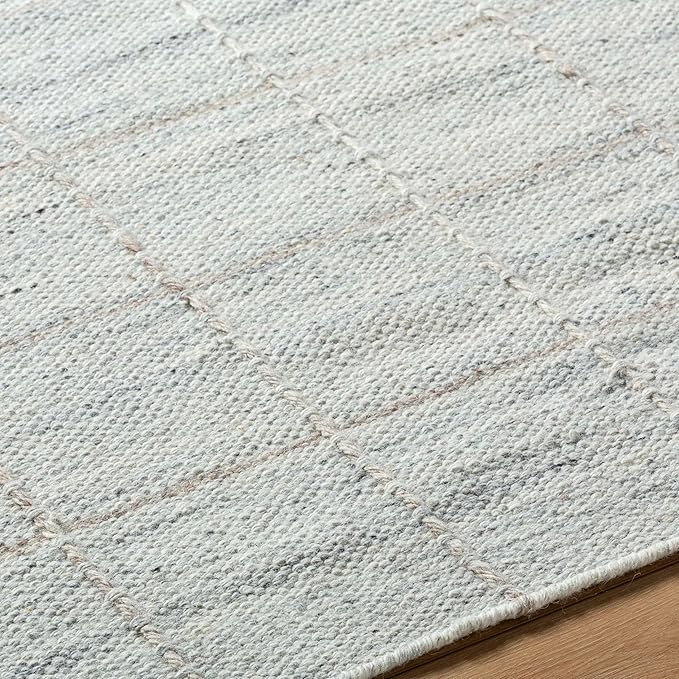 Mark&Day Wool Rugs, 4x6 Ishaq Cottage Metallic - Silver Area Rug, Grey Silver Carpet for Living Room, Bedroom or Kitchen (3'6" x 5'6")