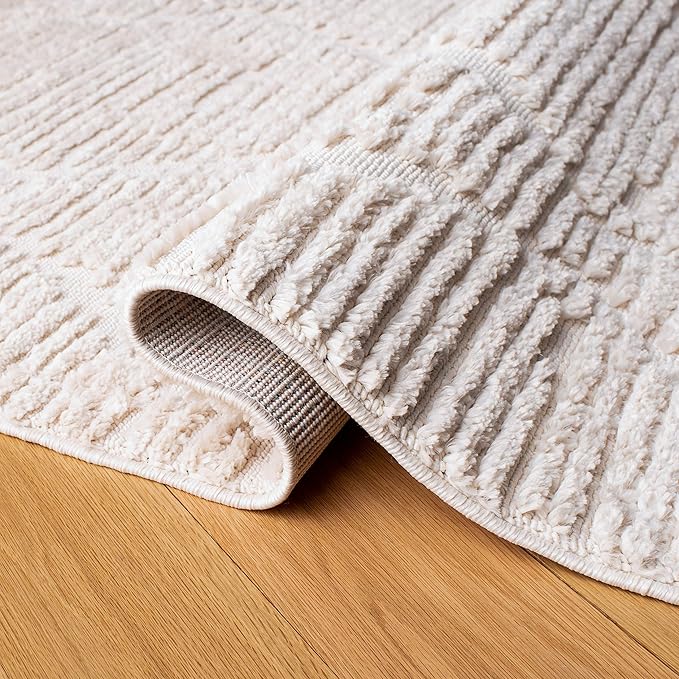 SAFAVIEH Marrakesh Collection Runner Rug - 2'2" x 12', Beige, Moroccan Boho Tribal Tassel Design, Non-Shedding & Easy Care, Ideal for High Traffic Areas in Living Room, Bedroom (MRK517C)