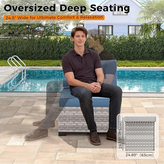 6-Seat Modular Patio Furniture Set – Outdoor Wicker Sectional Sofa