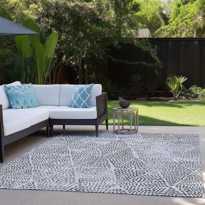 Addison Rugs Chantille ACN591 Pewter 10' x 14' Indoor Outdoor Area Rug, Easy Clean, Machine Washable, Non Shedding, Bedroom, Living Room, Dining Room, Kitchen, Patio Rug