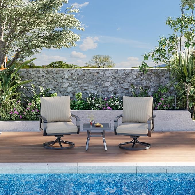 HOMREST Outdoor Swivel Rocker Patio Chairs