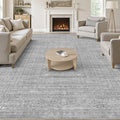 6x9 Area Rugs Living Room: Washable Large Vintage Grey Rug Neutral Non-Slip Soft Stain Resistant Indoor Carpet for Bedroom Nursery Dining Room Under Table Bed Home House Office Playroom