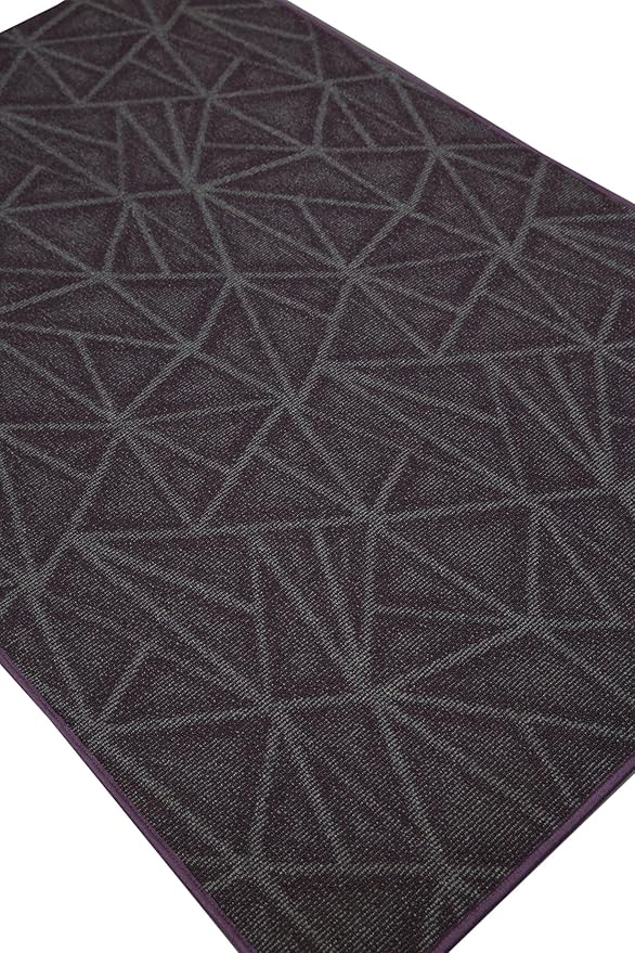 Furnish my Place Geometrical Pattern Indoor/Outdoor Refine Purple Rug, Abstract Area Rug, Doorway Mat, Contemporary Rug for Living Room, Entryway, Made in USA - 2' x 10' Oval