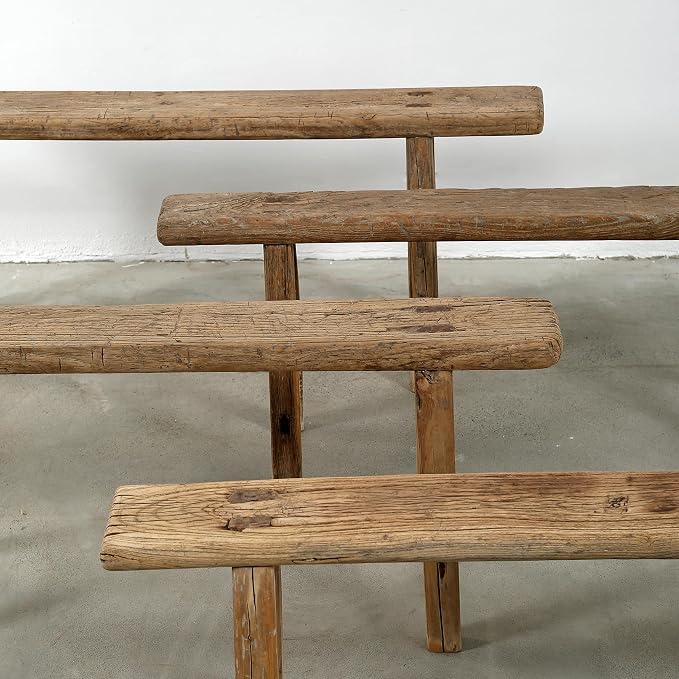 Artissance Handmade Wooden Entryway Bench, Vintage Noodle Bench
