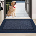 BEQHAUSE Indoor Door Mat 24" x 36", Dirt Trapper Door Mats Non-Slip Entryway Rugs Washable, Resist Dirt Absorbent Welcome Mat, Low Profile Floor Mats for Front Back Door and Entryway, Blue