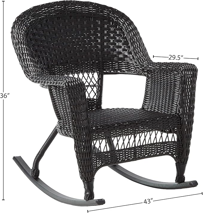 Jeco 3 Piece Rocker Wicker Chair Set