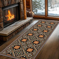 Brown Black Geometric Diamond Pattern Hallway Runner Rug - 2.6x7ft Soft Washable Rug, Corridor & Foyer High-Traffic Area Rugs, Durable Non-Slip Mat, Ethnic Southwestern Style Home Decor