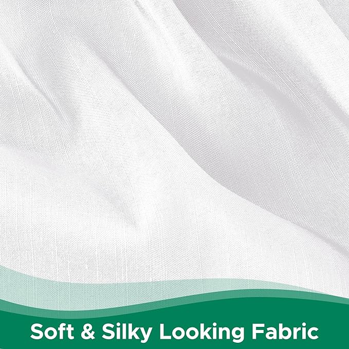 Biscaynebay Wrap Around Bed Skirts for King & Cal King Beds Extra Long Drop of 21", White Adjustable Elastic Dust Ruffles Easy Fit Wrinkle Resistant Silky Luxurious Fabric Machine Washable