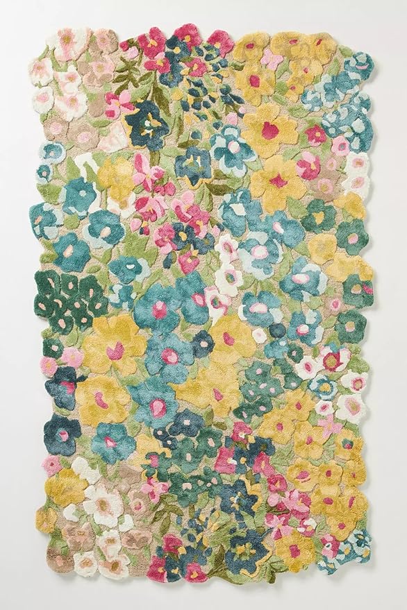 Cassia Wool Viscose Area Rug – 5’ x 7' – Handmade Wool Area Rugs –Yellow – Rugs for Living Room, Bedroom – Anti-Skid – Carpets with Non-Slip Natural Backing with 100% Cotton
