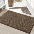 BEQHAUSE Dirt Trapper Door Mat 24" x 36", Non-Slip Washable Doormats Entrance Mat, Dirt Resistant and Absorbent Welcome Mat, Low Profile Floor Mats for Front Back Door and Entryway, Brown