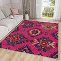 Southwestern Washable Rugs - 5x8ft - Ethnic Vintage Floral Medallion Rugs for Living Room Non Slip Low Pile Area Rug for Bedroom, Southwestern Carpets Room Decor & Gifts