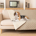 gogobunny 100% Double Sided Waterproof Dog Blanket Soft Pet Bed Cover Reversible Protect Furniture Couch Sofa Car for Puppy Cat Kids (Dark Beige/Light Beige, 82x102 Inch (Pack of 1))