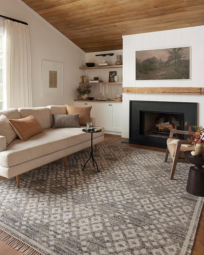 Loloi Angela Rose Rivers Collection RIV-01 Denim/Ivory 5'-0" x 7'-6" Reversible Area Rug