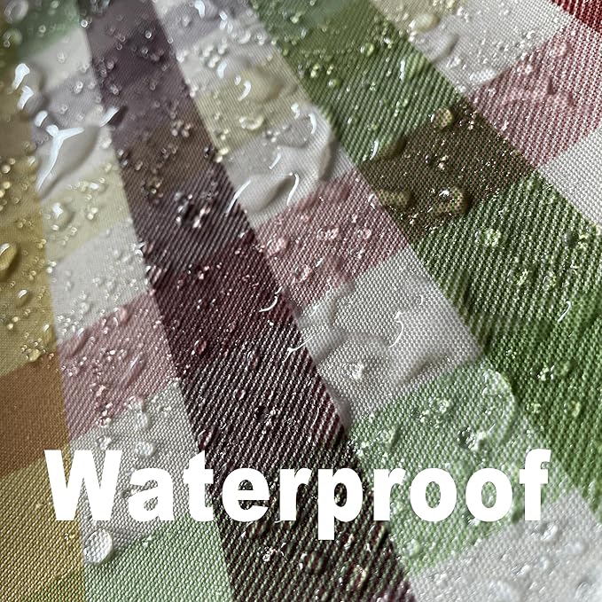 Waterproof Checkered Tablecloth Fabric - Rectangle 58x84 Inch Christmas Thanksgiving Day Table Cloth for Indoor/Outdoor Use - Harvest Table Cover for Kitchen,BBQs,Parties