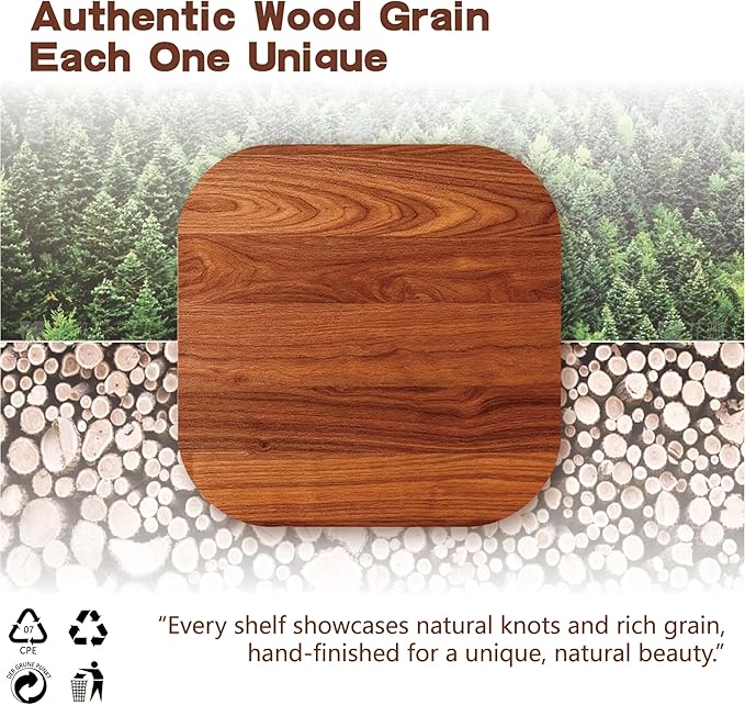 Solid Wood Floating Shelves, 40in Finished Real Wood Wall Shelves