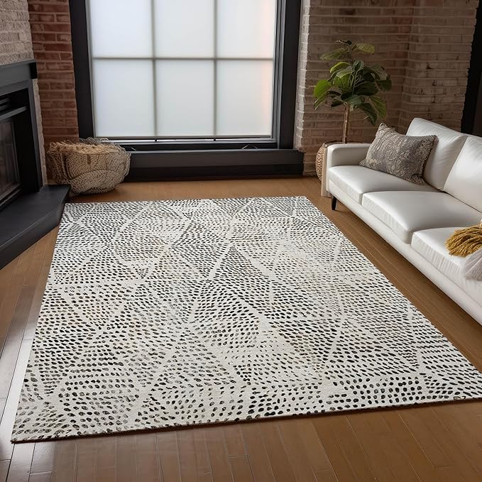 Addison Rugs Chantille ACN591 Ivory 3' x 5' Indoor Outdoor Area Rug, Easy Clean, Machine Washable, Non Shedding, Bedroom, Living Room, Dining Room, Kitchen, Patio Rug