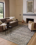 Loloi Amber Lewis Josie Collection JOS-05 Dove/Gold 3'-6" x 5'-6", .13" Pile Height, Low Profile, Machine Washable, Accent Rug