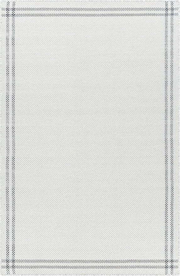 Mark&Day Wool Rugs, 6x9 Janmichael Cottage Light Silver/Charcoal Area Rug, Silver Grey Carpet for Living Room, Bedroom or Kitchen (6' x 9')