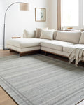 Mark&Day Wool Rugs, 5x8 Janmichael Solid and Border Gray Area Rug, Grey Ivory Carpet for Living Room, Bedroom or Kitchen (5' x 7'6")