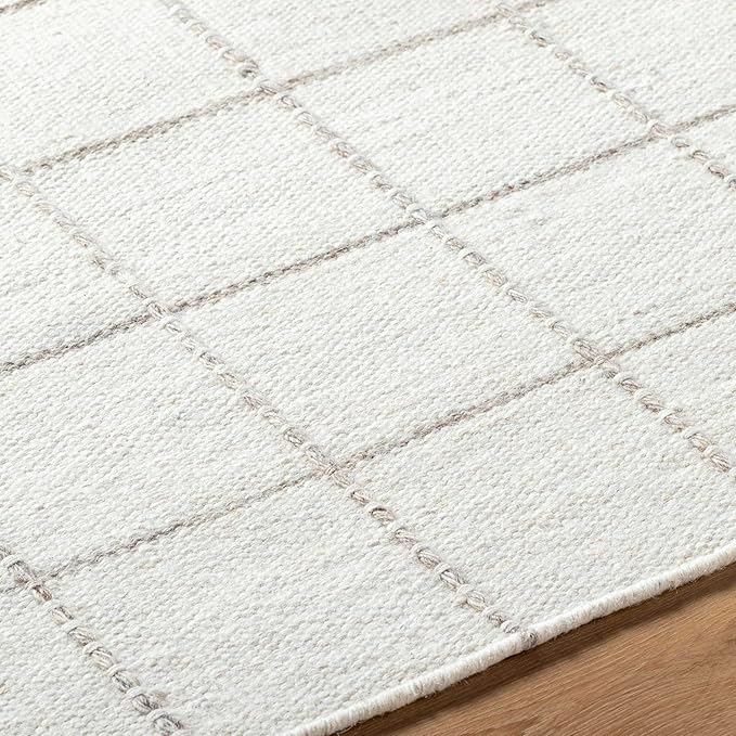 Mark&Day Wool Rugs, 2x3 Ishaq Cottage Off-White Area Rug, White Silver Carpet for Living Room, Bedroom or Kitchen (2' x 3')