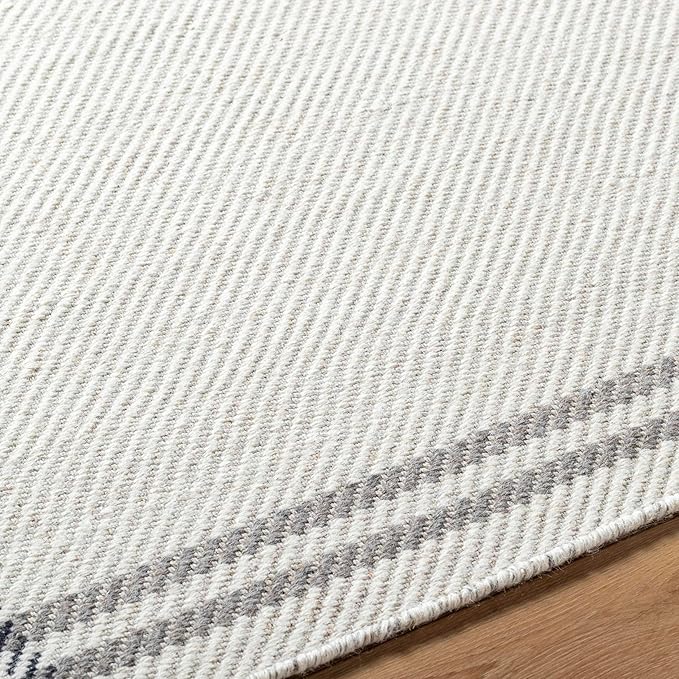 Mark&Day Wool Rugs, 2x8 Janmichael Cottage Light Silver/Charcoal Runner Area Rug, Silver Grey Carpet for Hallway, Kitchen, Bedroom or Living Room (2'6" x 8' Runner)