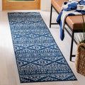 SAFAVIEH Tulum Collection Runner Rug - 2' x 11', Navy & Ivory, Moroccan Boho Tribal Design, Non-Shedding & Easy to Clean, Ideal for Living Room, Hallway, Foyer, Entryway, Bedroom (TUL272N)