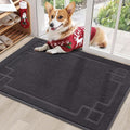 BEQHAUSE Door Mat 24" x 36", Non-Slip Door Mats Indoor Entryway Rugs Washable Low-Profile Absorbent and Stain Resist Floor Mats, Dog Door Mat for Front Back Door, Muddy Wet Shoes & Paws, Dark Grey