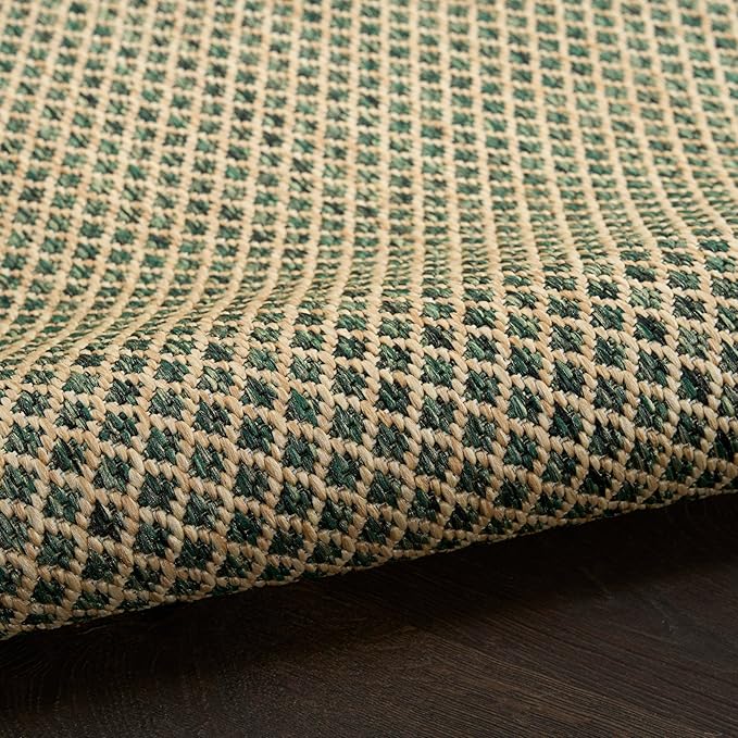 Nourison Home Courtyard Green 8' x 10' Area Rug - Easy Clean, Non Shedding, Bed Room, Living Room, Dining Room, Kitchen (8' x 10')