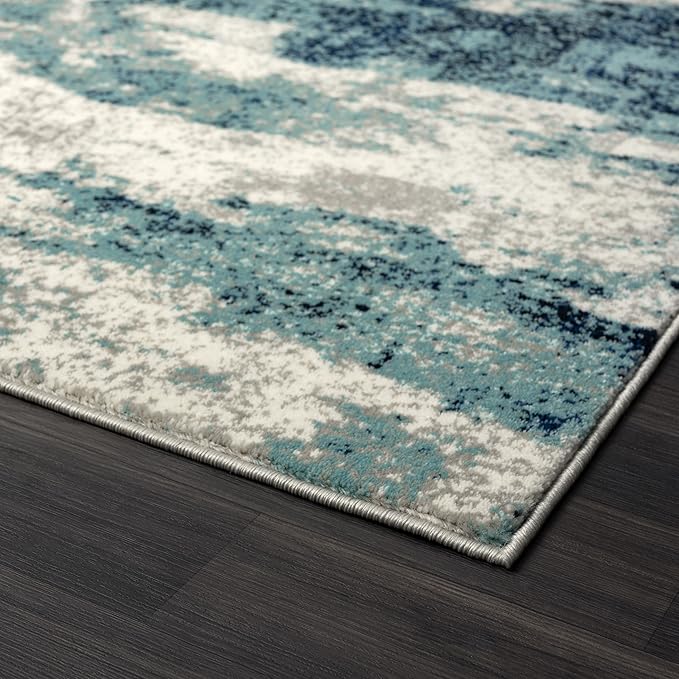 LUXE WEAVERS Modern Abstract Art Light Blue 2x3 Area Rug